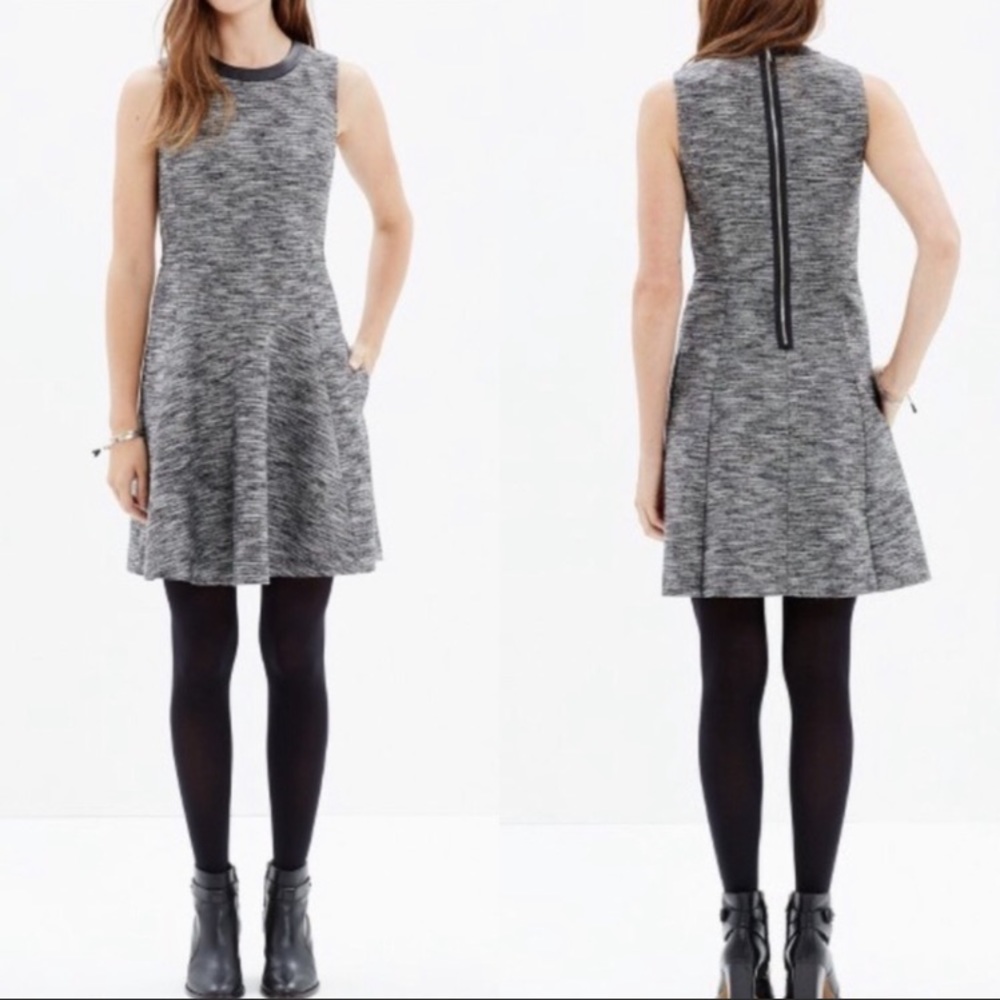 Madewell The Anywhere dress in tweed grey size 12